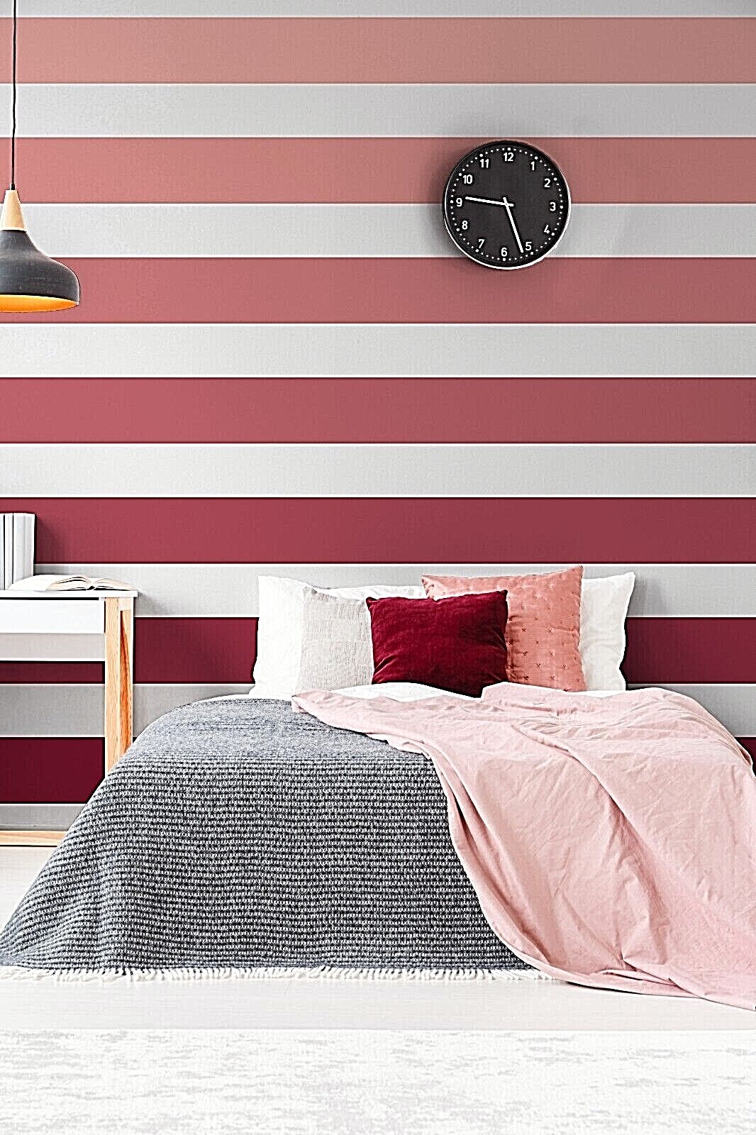 Colorful Wall Stripes, Rainbow Wall Decals, Mural, Sticker, Wall Decoration 425