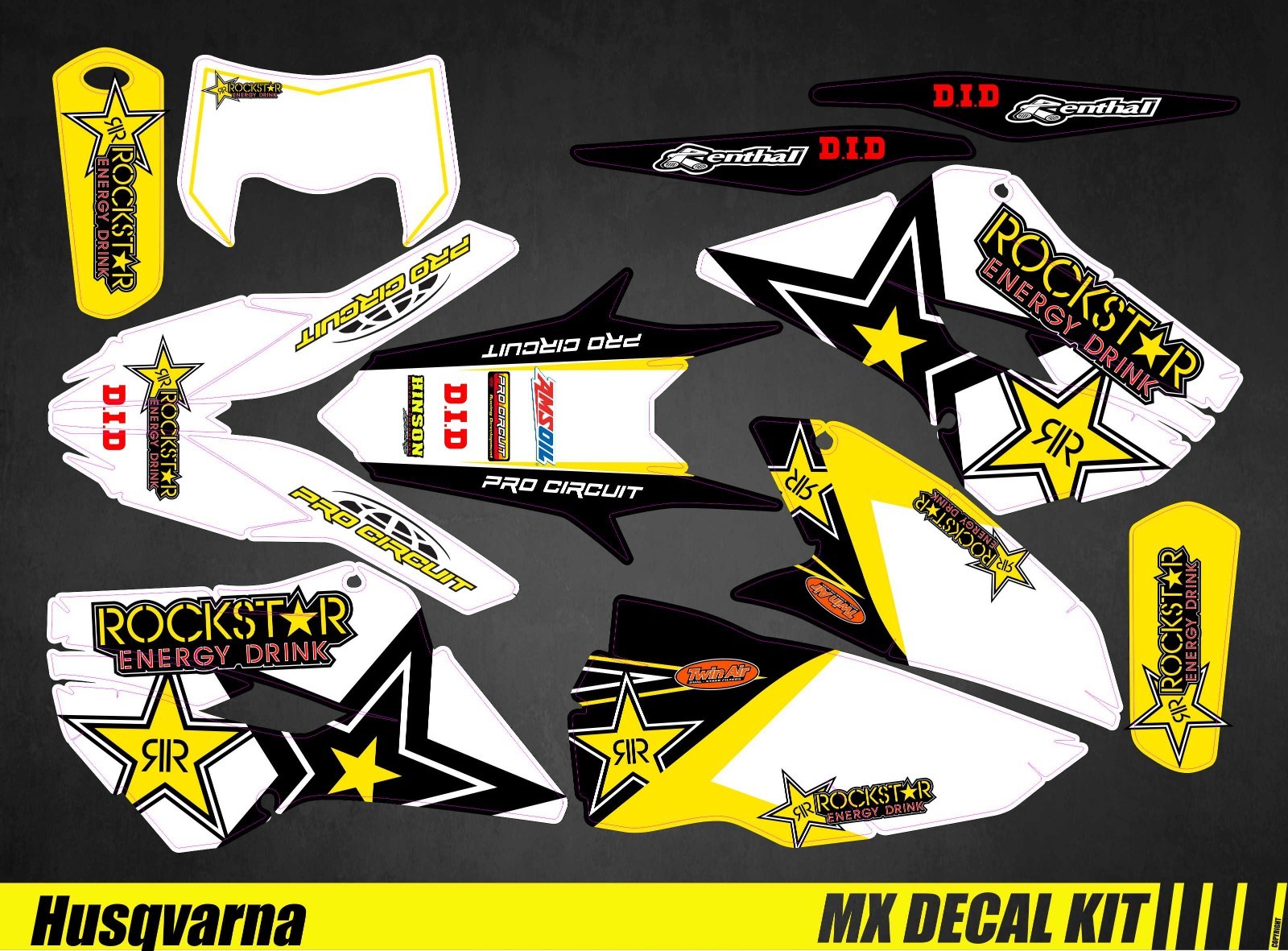 Motorcycle Decal Kit For Husqvarna FC/TC – ROCKSTAR