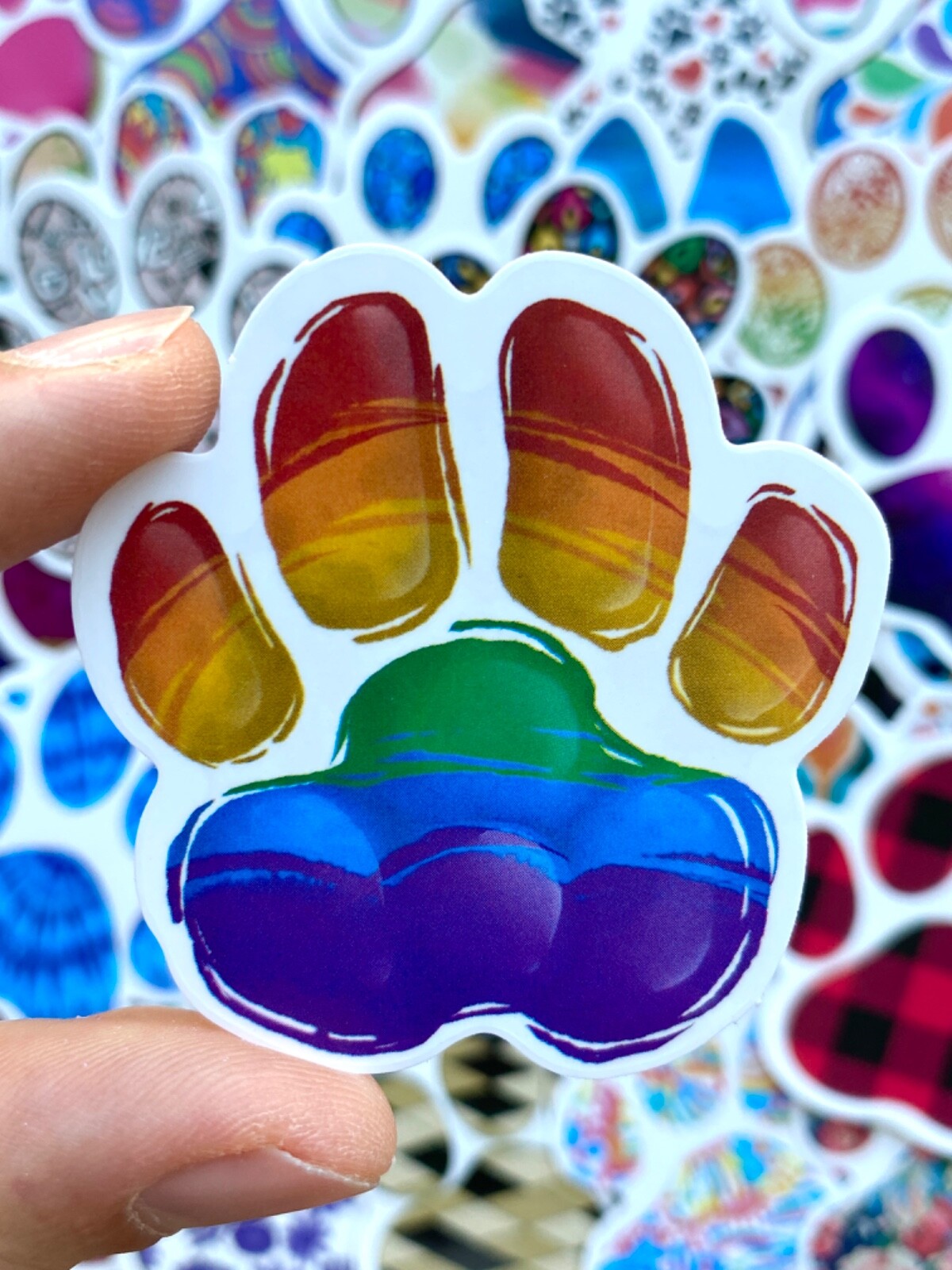 5-50 pcs Cat Dog Paw Stickers, Colorful Puppy Kitten 🐾 Laptop Car Phone Decals