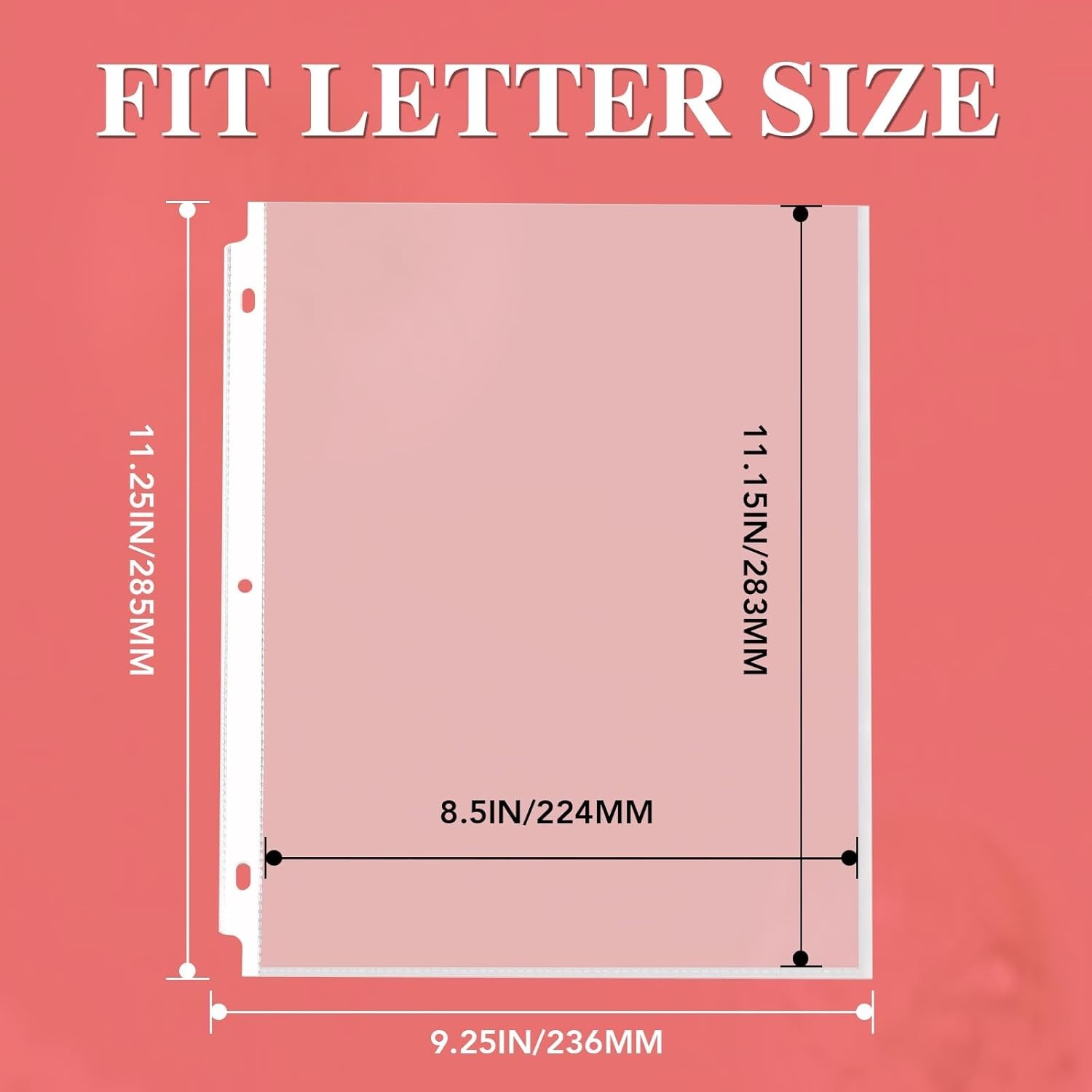 900 Pack Sheet Protectors 8.5 X 11 Inch Clear Page Protectors for 3 Ring Binder