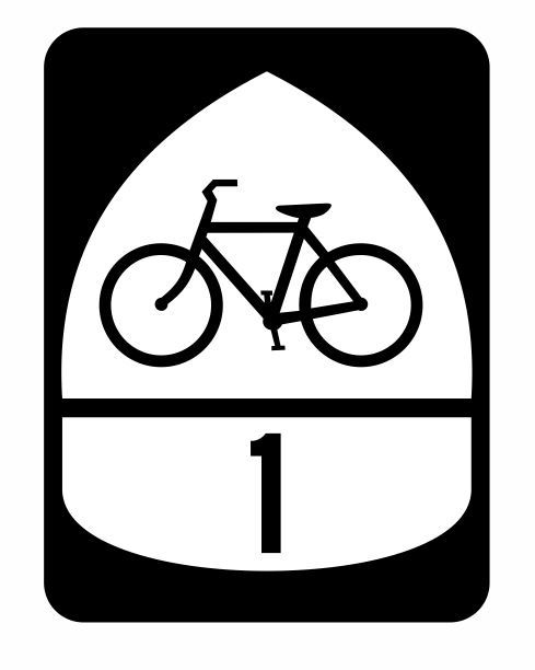 Bicycle Route 1 Sticker Decal R878 Highway Sign