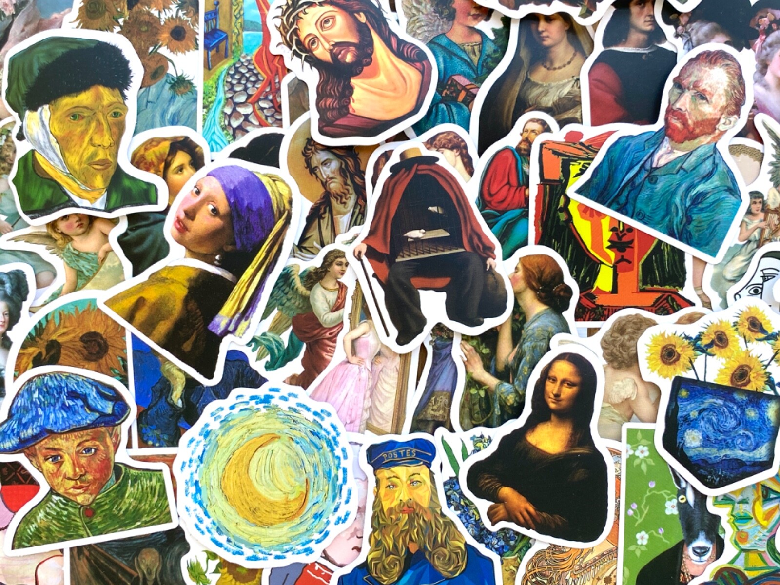 5-50 pcs Art Work Painting Stickers, Van Gogh Museum Artist Vinyl Sticker Pack