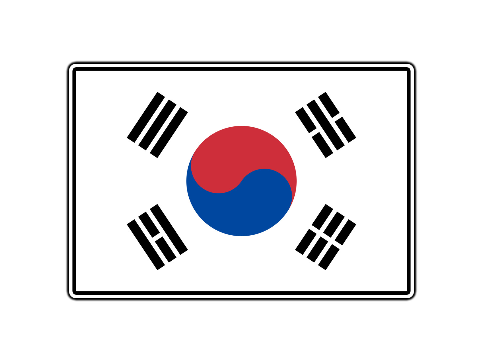 South Korea Flag World Country Sticker Waterproof Vinyl Decal Die-Cut Car Laptop