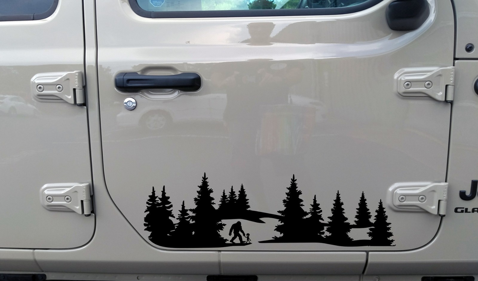 Bigfoot Alien Forest Scene Vinyl Decal V2 | Sasquatch RV 4×4 Graphics Car Truck