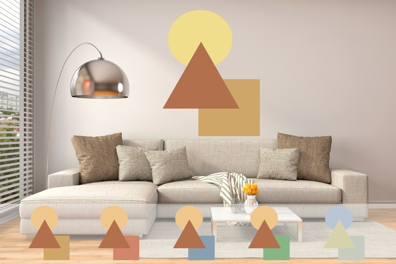 Wall Decal Geometric Circle wall decals Boho wall decal living room