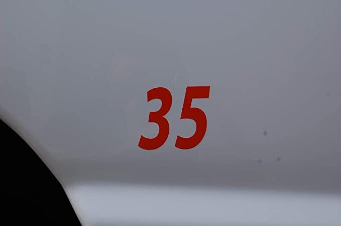 0-9 Reflective Numbers Orange Sticker Vinyl Decals CHOOSE 1"-12" Set Of 40 (RV1)