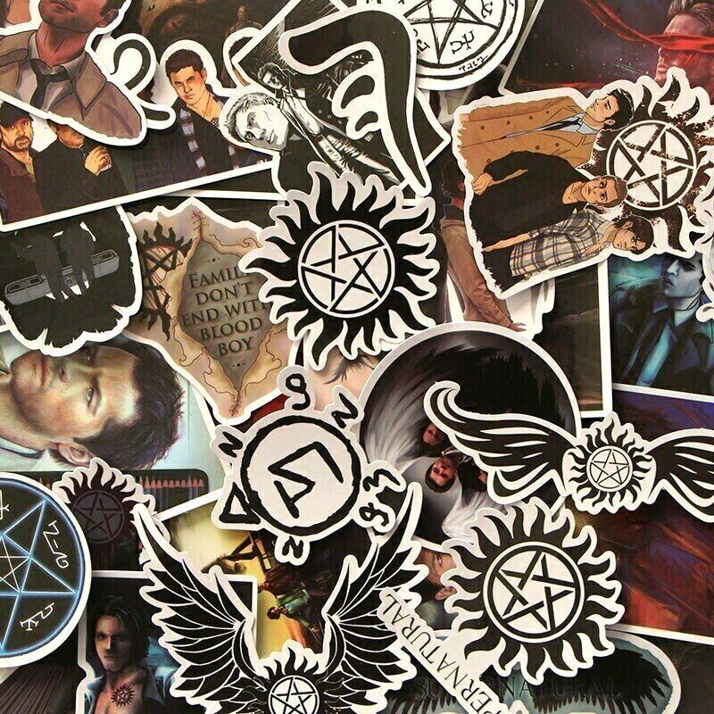 SUPERNATURAL Stickers [C] TV Show SYMBOLS ~ Vinyl Waterproof Skateboard Decals