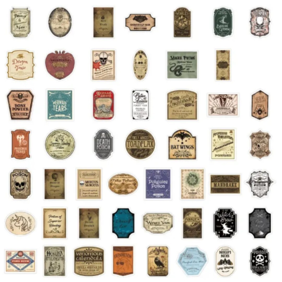 20 PCS Vintage Potion Labels Stickers BRAND NEW