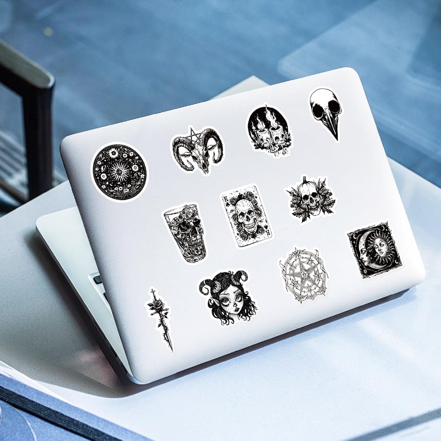 Goth Sticker Lot 100 Stickers Horror Halloween Gothic Black And White Skulls New