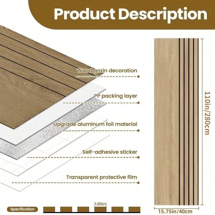 1 Roll New Design Self-Adhesive 3D Wood Grain Wall Panels – Thickened-FGQ