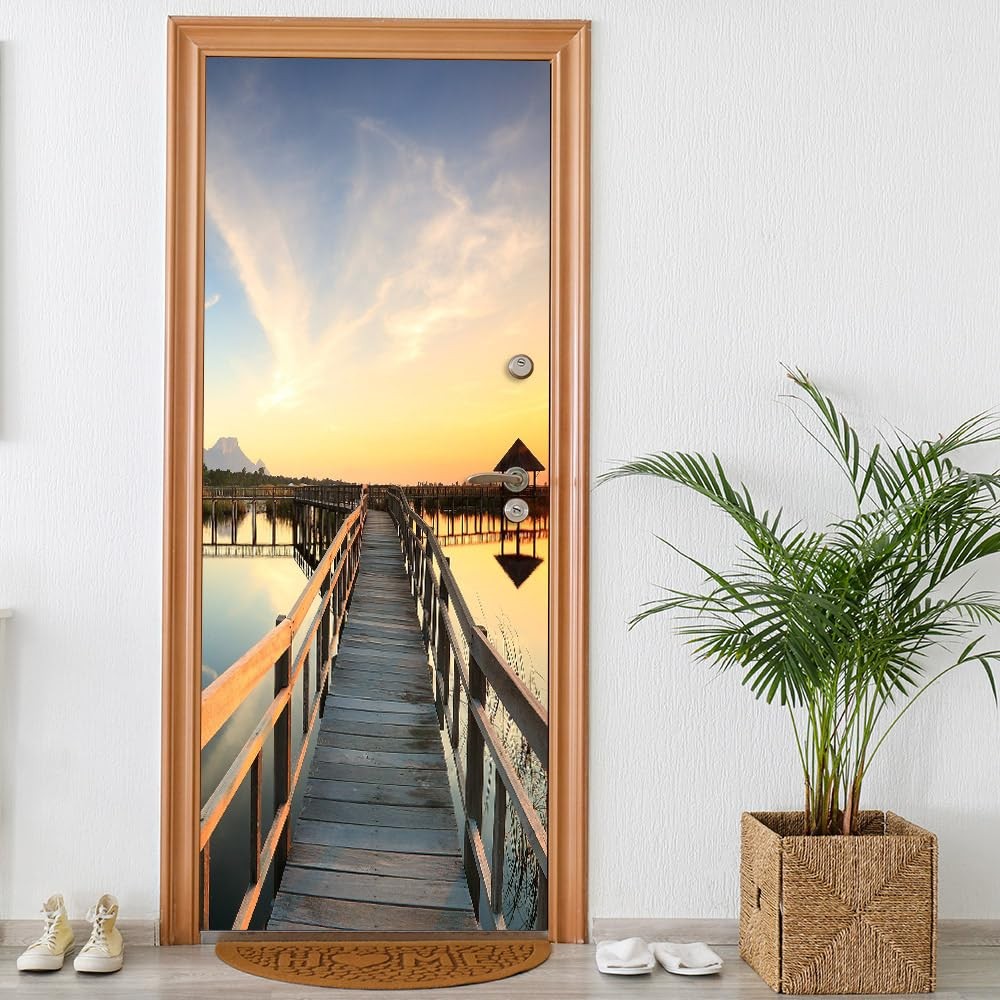 3D Wall Sticker Murals – Decorative Peel & Stick Door Covers for Home, Bedroo…