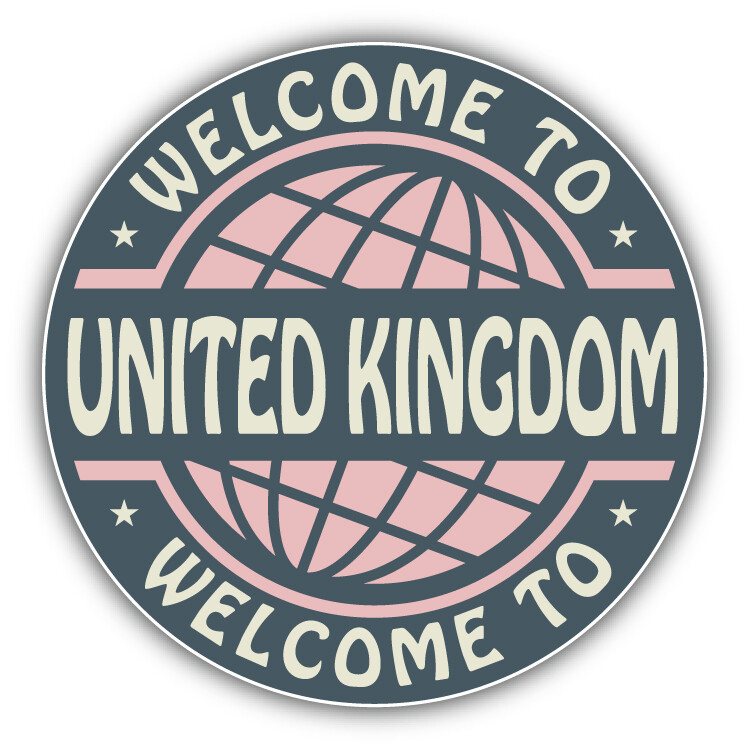 United Kingdom Welcome Label Car Bumper Sticker Decal