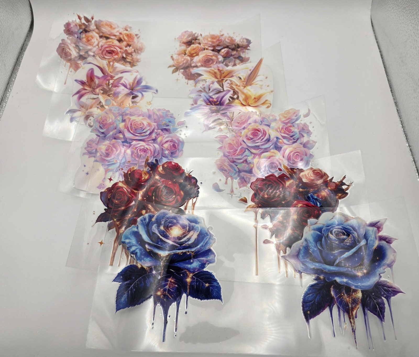 10 Sheets Vinyl Flower Decals 20 Total Floral Stickers Craft Scrapbook Car Tumbl