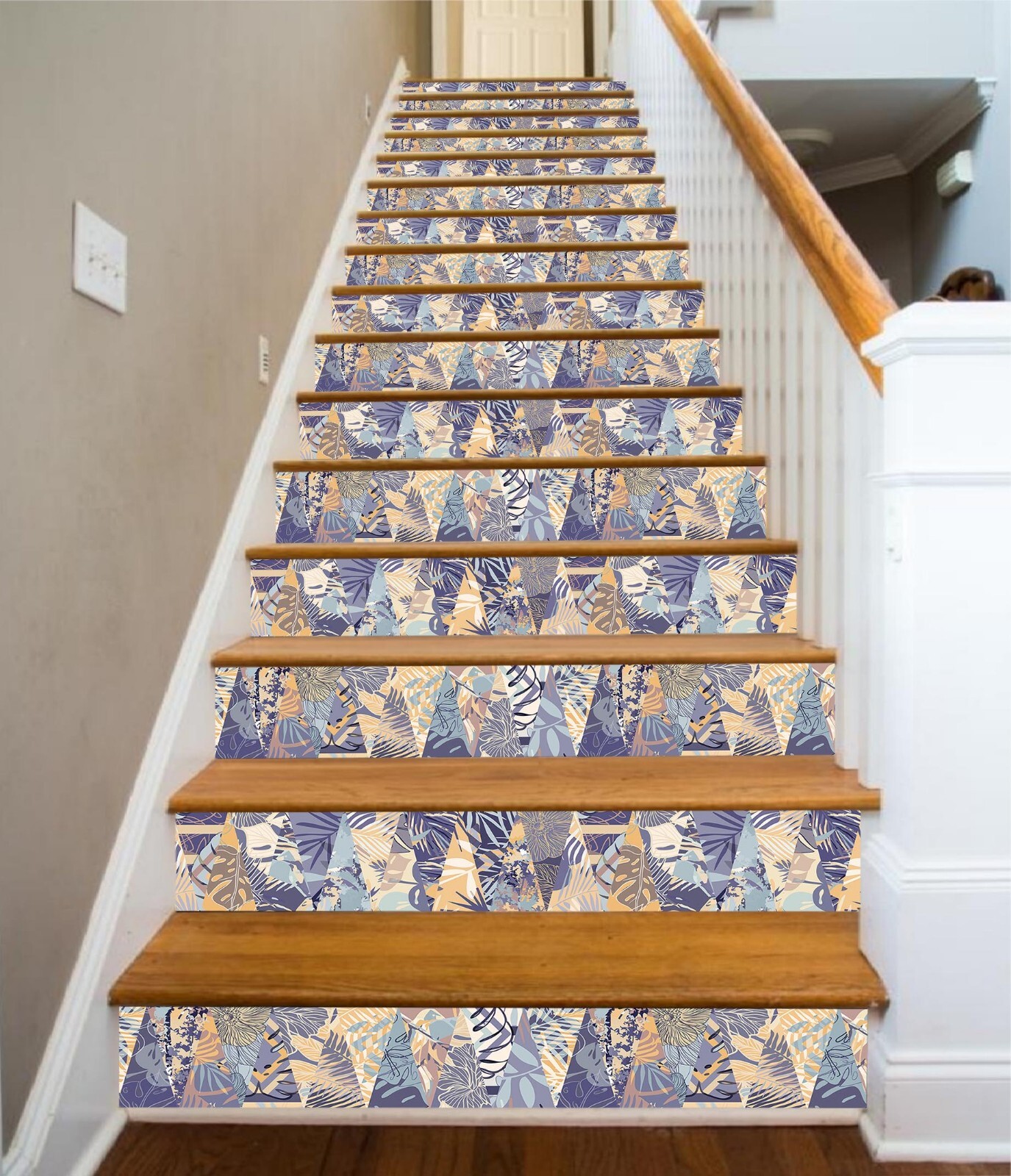 3D Triangle Flower AZ629 Stair Risers Decoration Mural Vinyl Wallpaper Kay