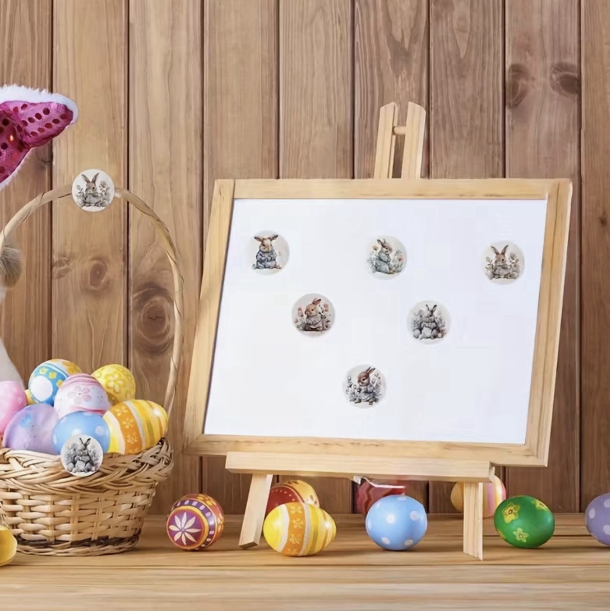 50 PACK – RETRO VTG EASTER BUNNY RABBIT 1” INCH STICKER DECAL SET LOT 50PCS