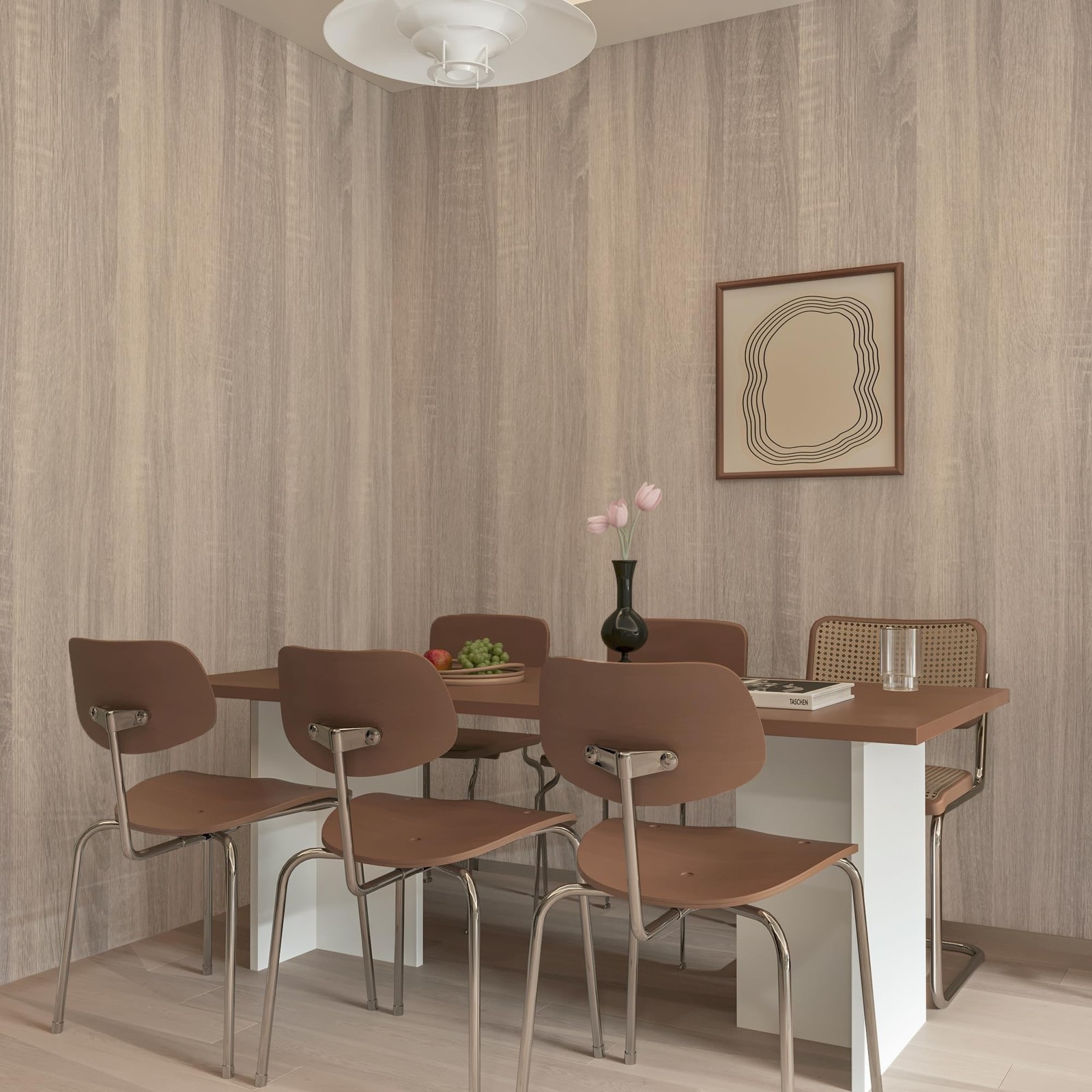 Gray Brown Wood Grain Contact Paper Waterproof Faux Wood Wallpaper Peel and S…