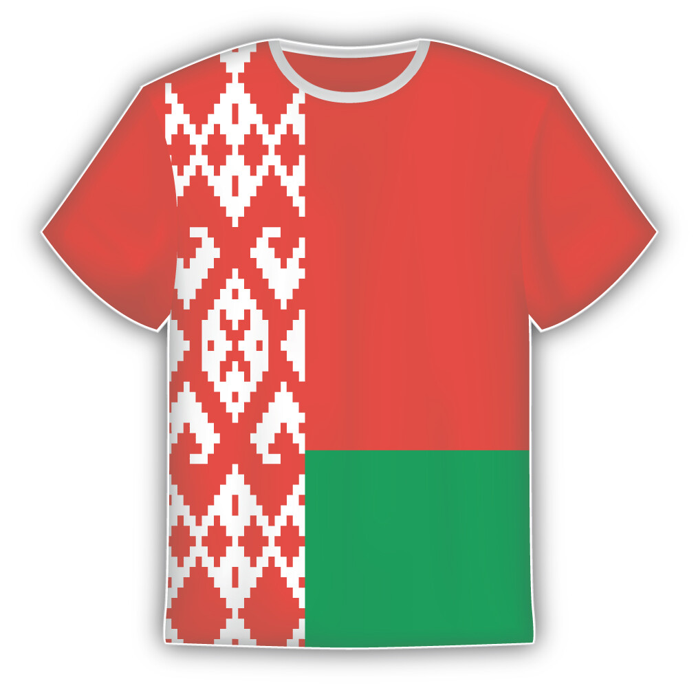Belarus Flag Sticker In The Form Of T Shirt Vinyl Sticker Decal