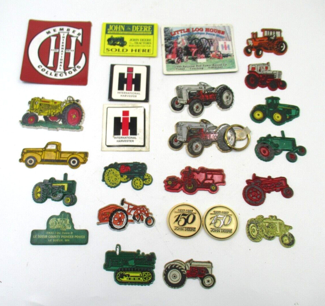 John Deere Tractor Refrigerator Magnets Lot Of 25 Ford Allis IH Farmall Vintage
