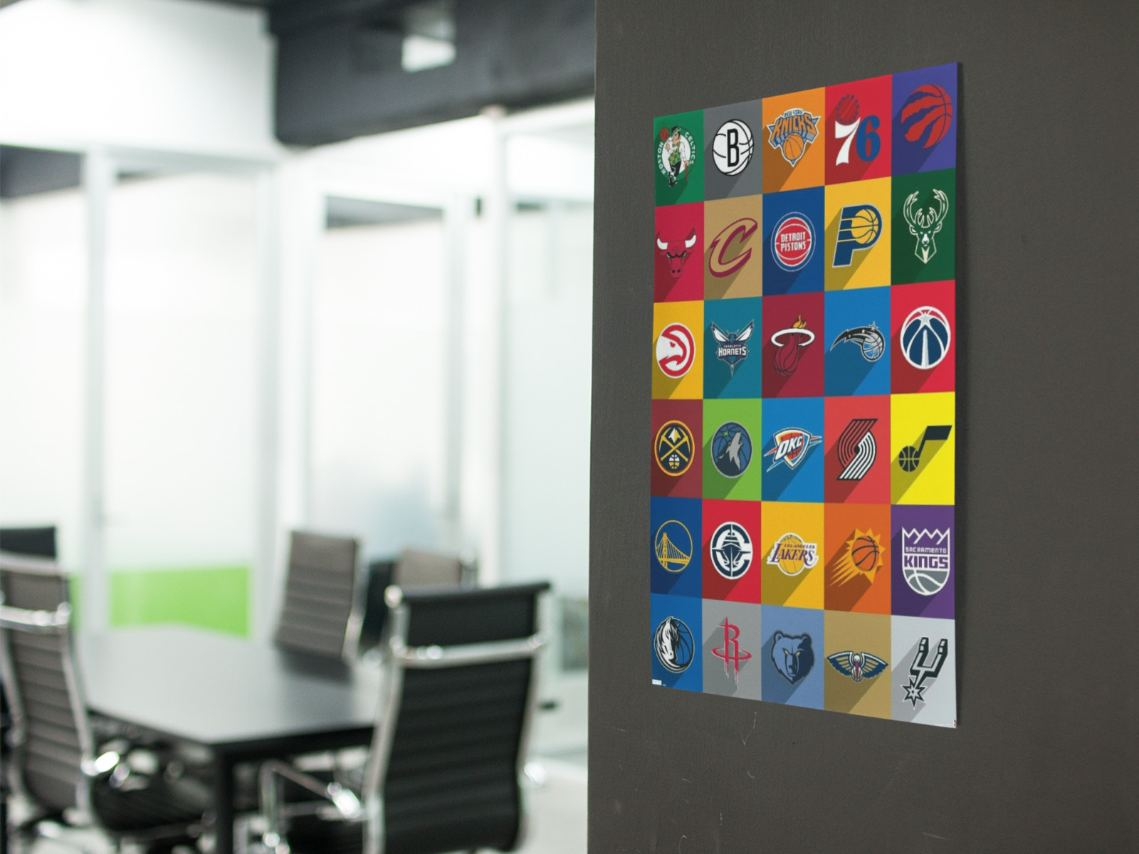 Basketball TEAMS Wall Vinyl Decal Poster PRINT Removable Adhesive