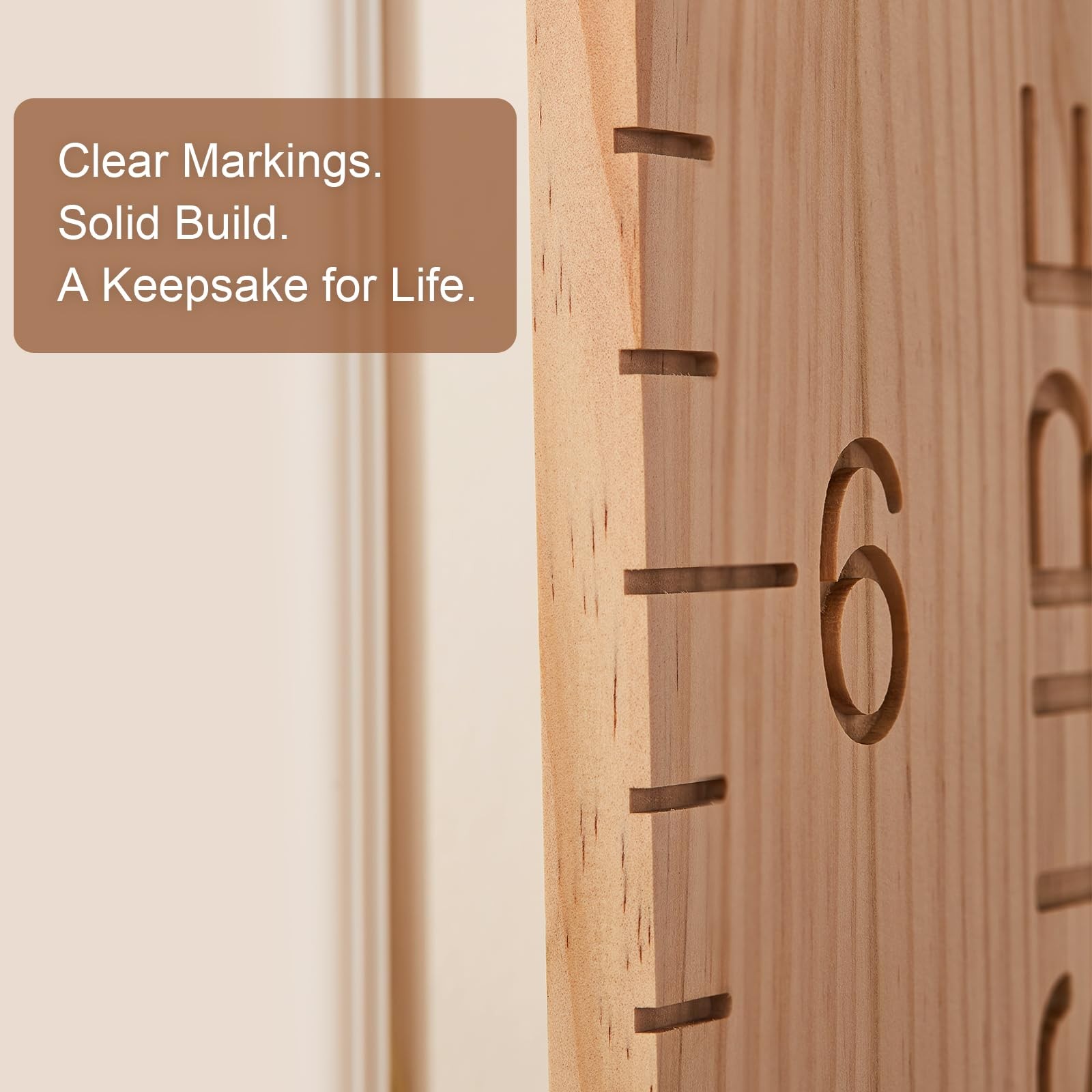 One-Piece Height Chart for Kids, Solid Wood Growth Wall 1