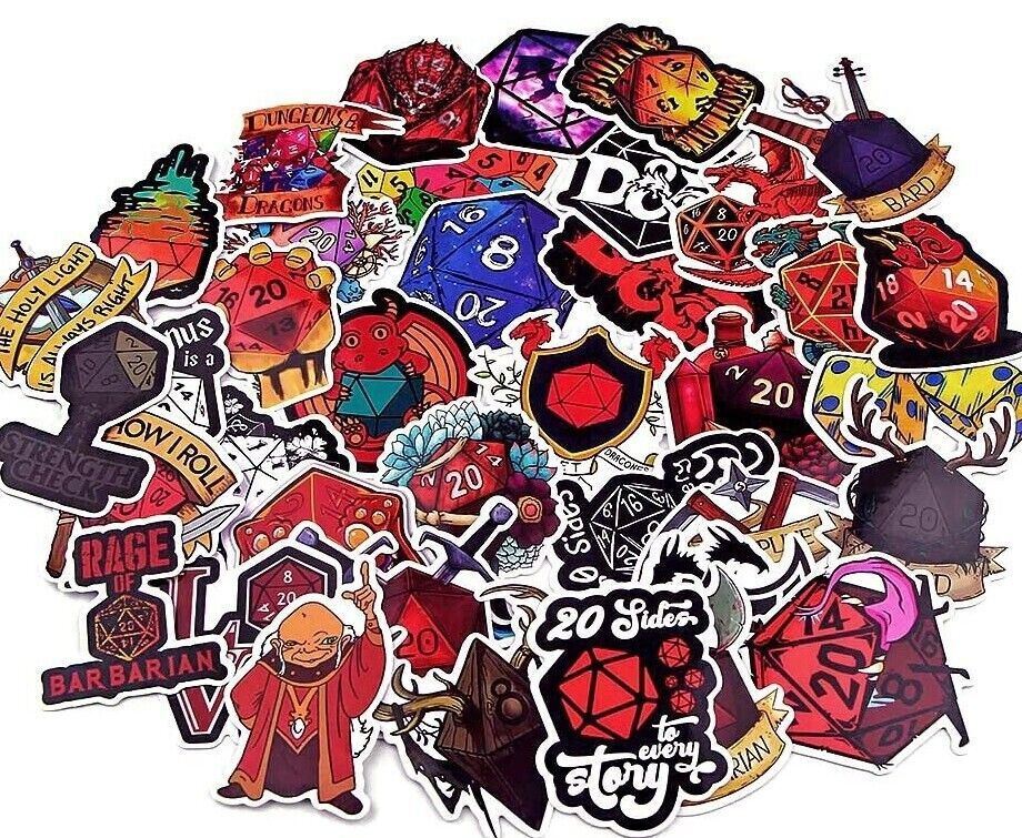 DUNGEONS & DRAGONS Vinyl Stickers [A] Waterproof Decal ~D&D Polyhedra Dice Games