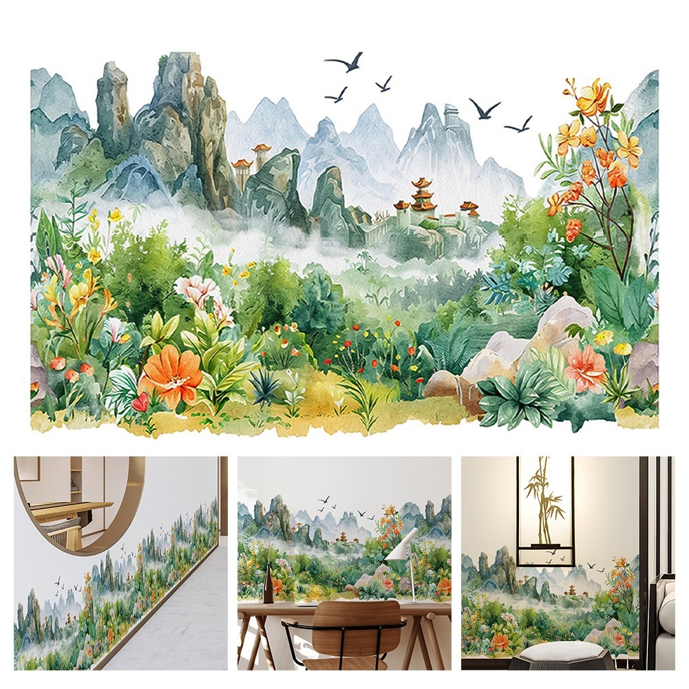 Flowers Stickers Supermarket Entrance PVC PVC Transparent Film Ful Sheets