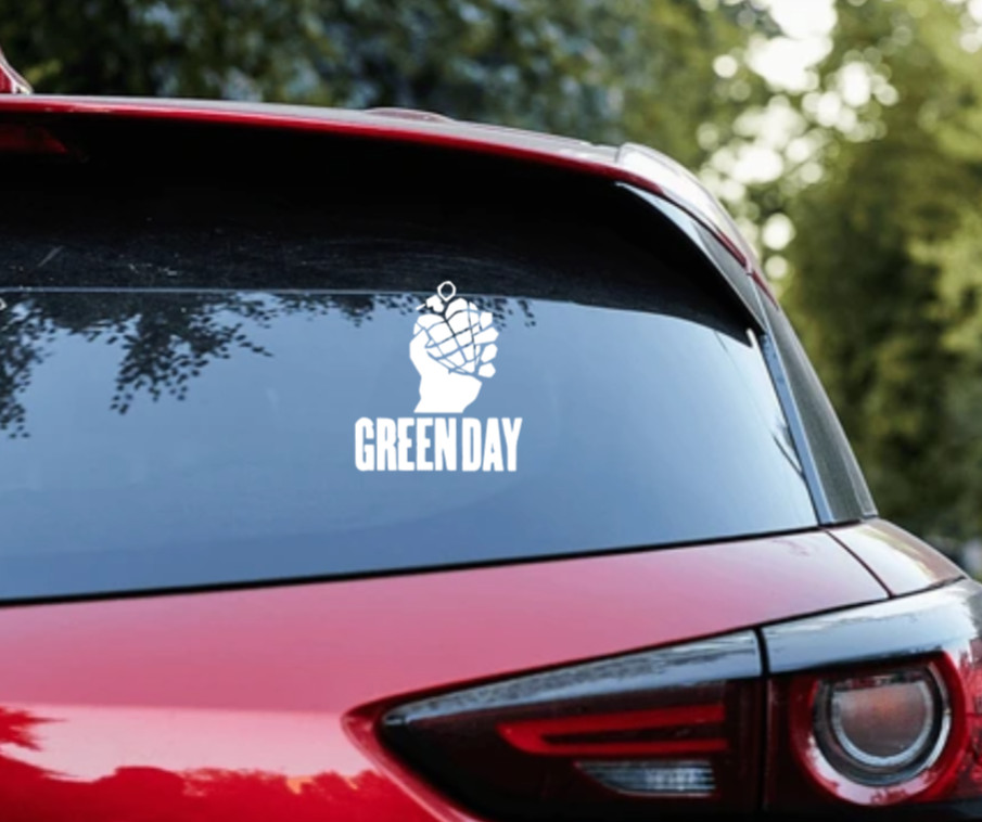 Green Day Grenade Car Decal Vinyl Band Logo Glossy Bumper Sticker Punk Alt Pop