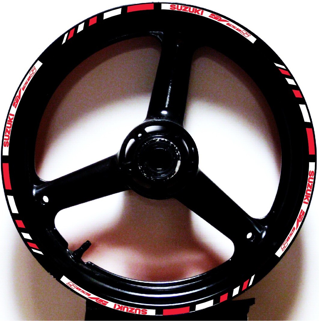 PRINTED CUSTOM GP STYLE 2 TONE RIM STRIPE WHEEL DECAL TAPE STICKER SUZUKI SV650S