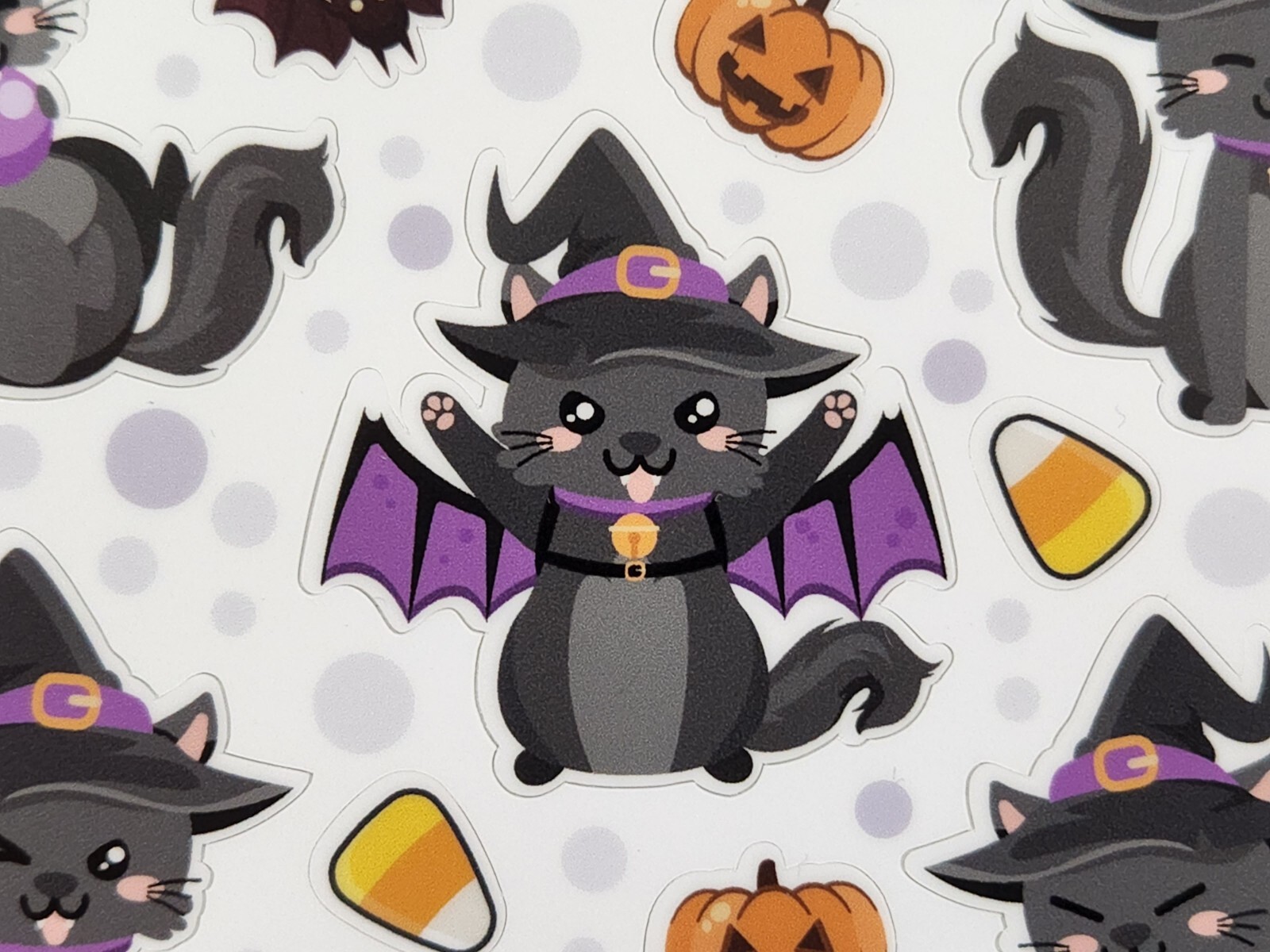 Cute Halloween Cats Sticker Sheet – 4.5in