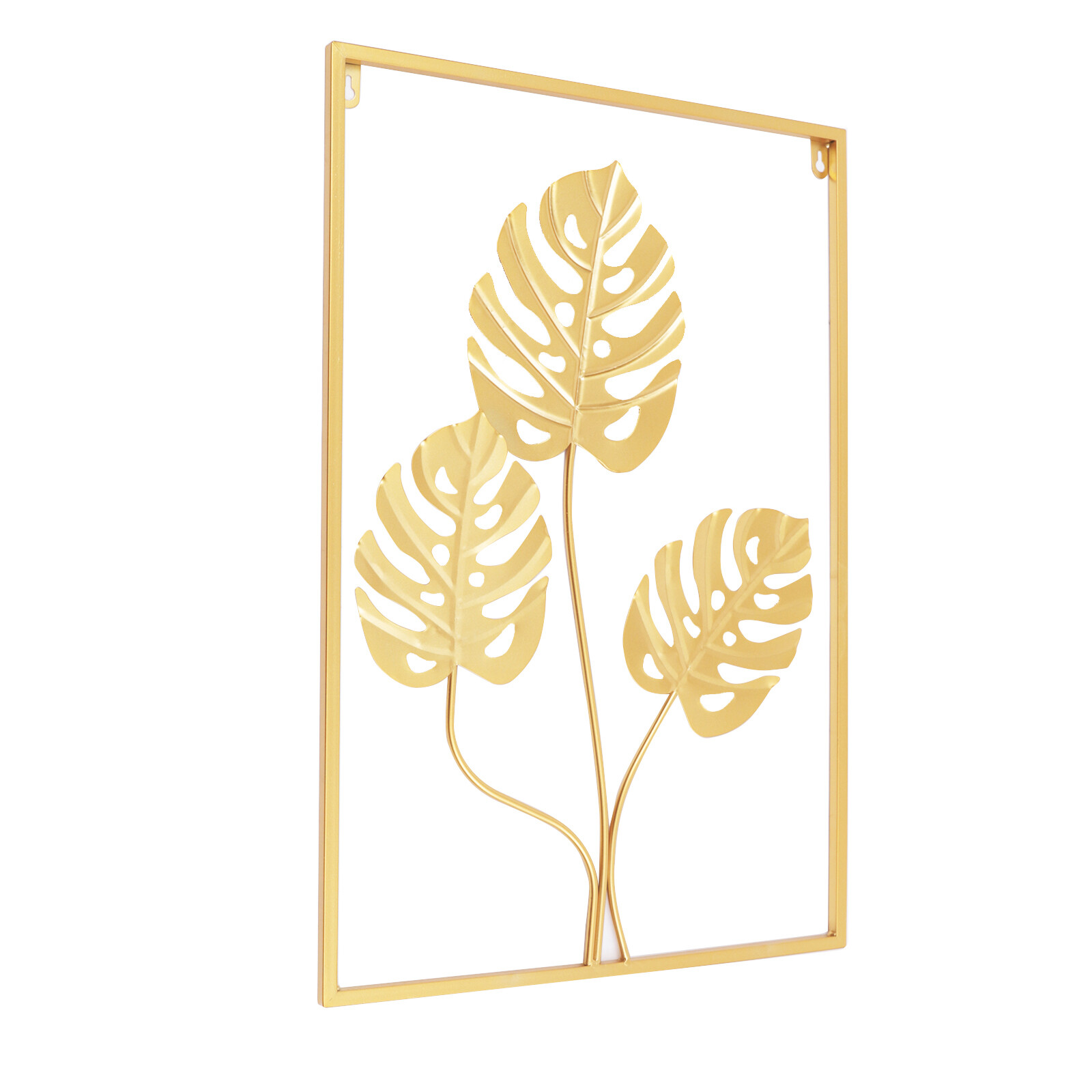 Metal Wall Art for Living Room, Large Leaf Frame Accent Leaves Wall Decor Home