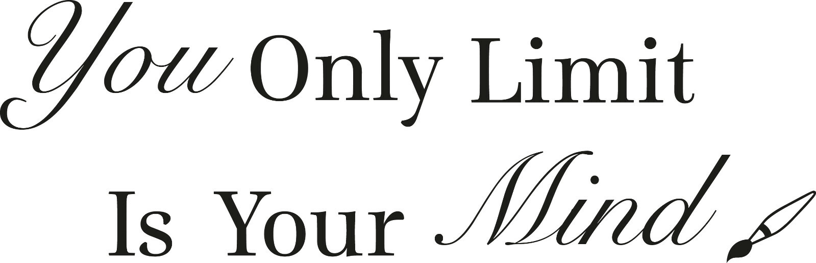 Wall Decal Motivational Quote Word Inspire Mind Limit Vinyl Decor Black gz461