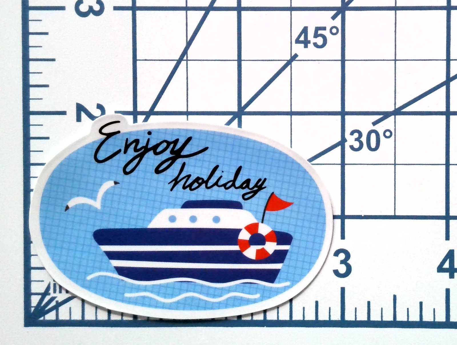 Enjoy Holiday Cruise Ship Vinyl Sticker Nautical Ocean Boat Travel Vacation