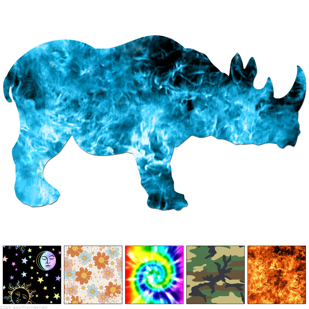 Rhinoceros Rhino – Decal Sticker – Multiple Patterns & Sizes – ebn6406