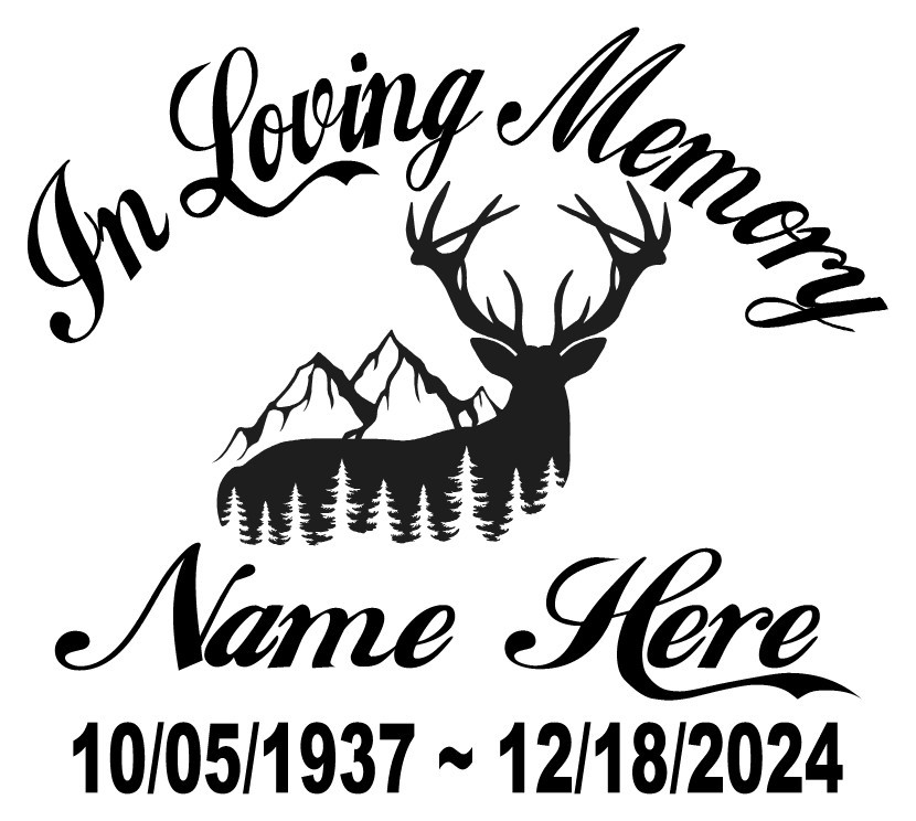 In Loving Memory of Decal – Deer Buck Camper Compass Outdoors Memorial Sticker
