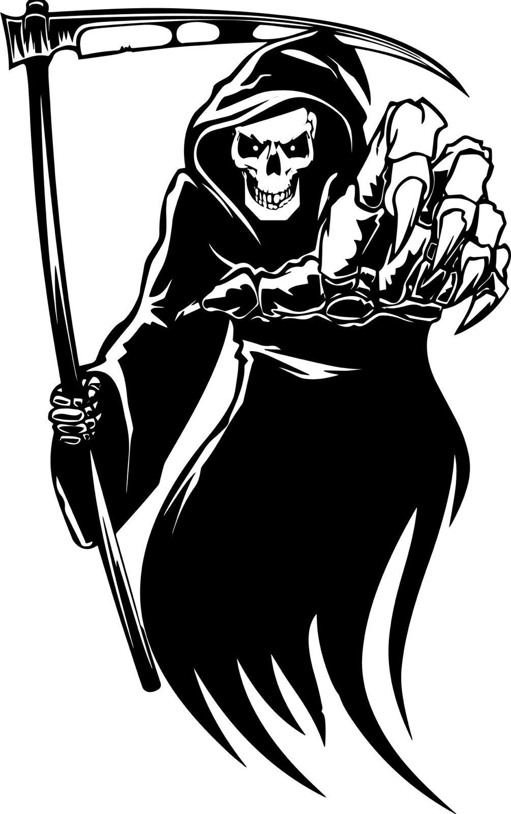 Grim Reaper Reaching 3" Sticker Label Card Gift Craft Journal Scrapbook
