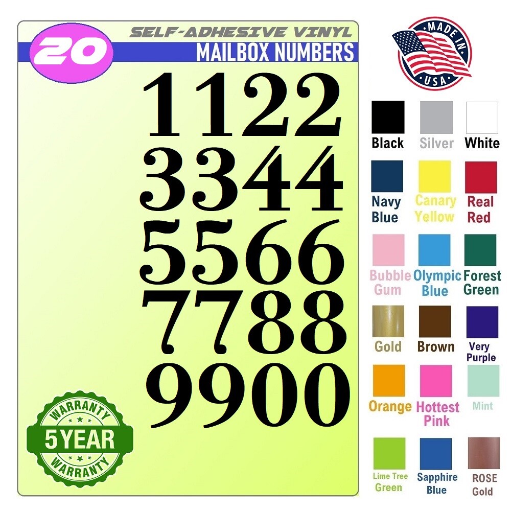 20 Mailbox,Car, Doors, Toolbox,Lockers,Window, Decal Sticker Numbers [BODONIO
