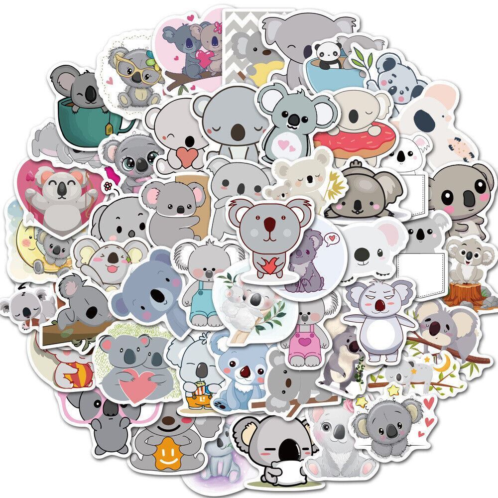 KOALA Vinyl Stickers [B] AUSTRALIA Animals BEAR ~Waterproof WATER BOTTLE Decals