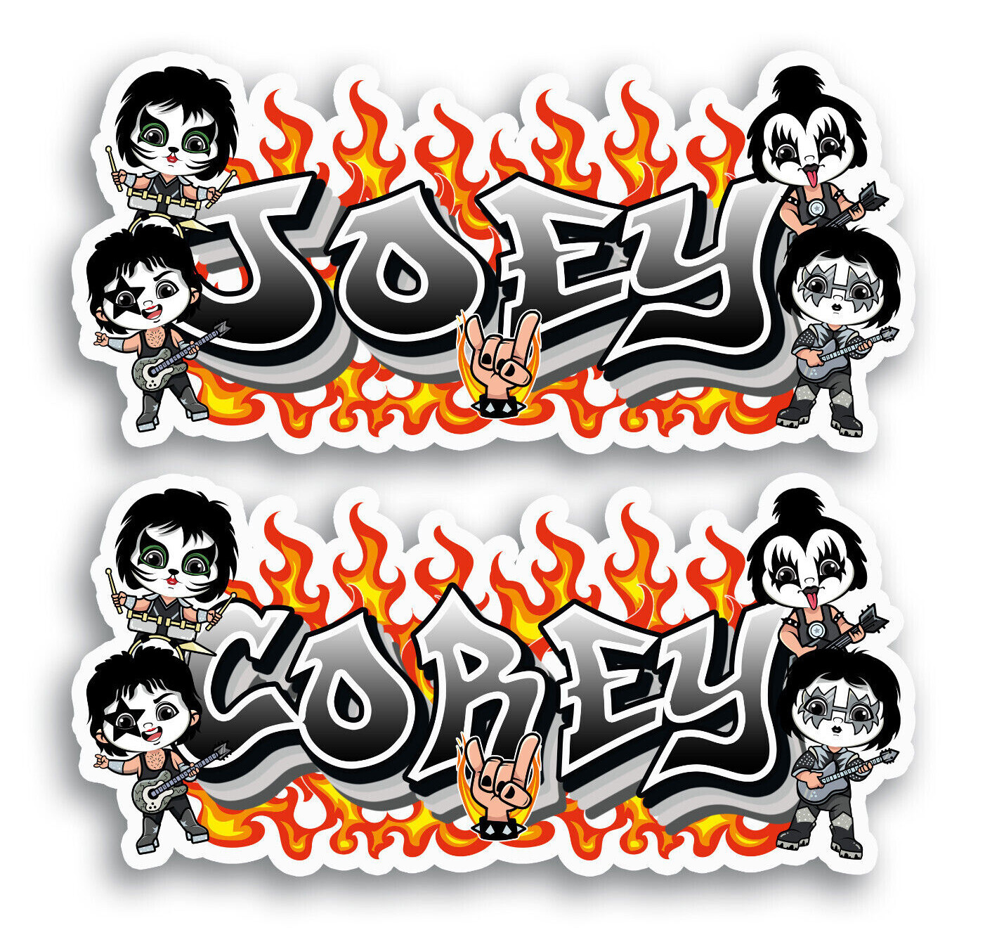 Custom Vinyl Name Sticker Personalize Graffiti Inspired by Iconic Rock Band