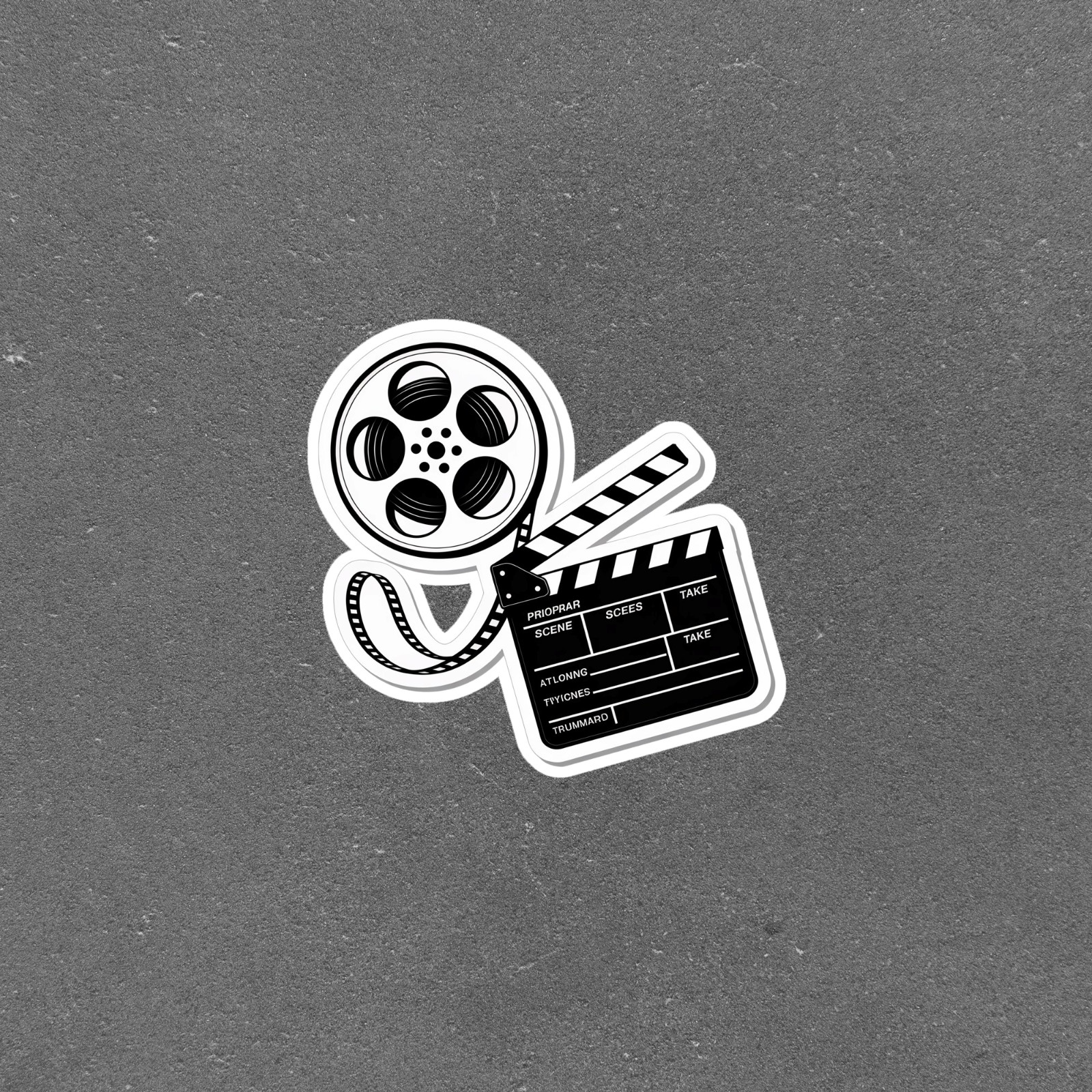 Cinema Film Reel and Clapperboard Sticker for Movie Lovers & Filmmakers #6377