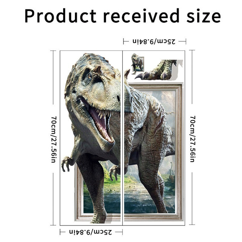 1 Piece Realistic Dinosaur Wall Stickers Creative Home Decor Add Humorous Fun