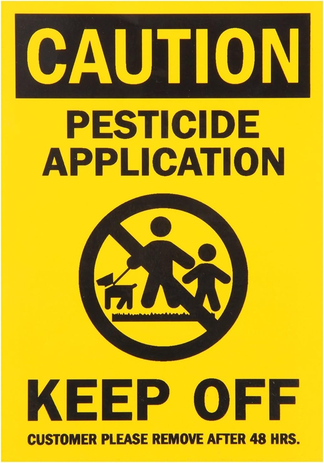 (4 Pack) Caution: Pesticide Application, Keep Off, 5" x 3.5" Inch Sticker