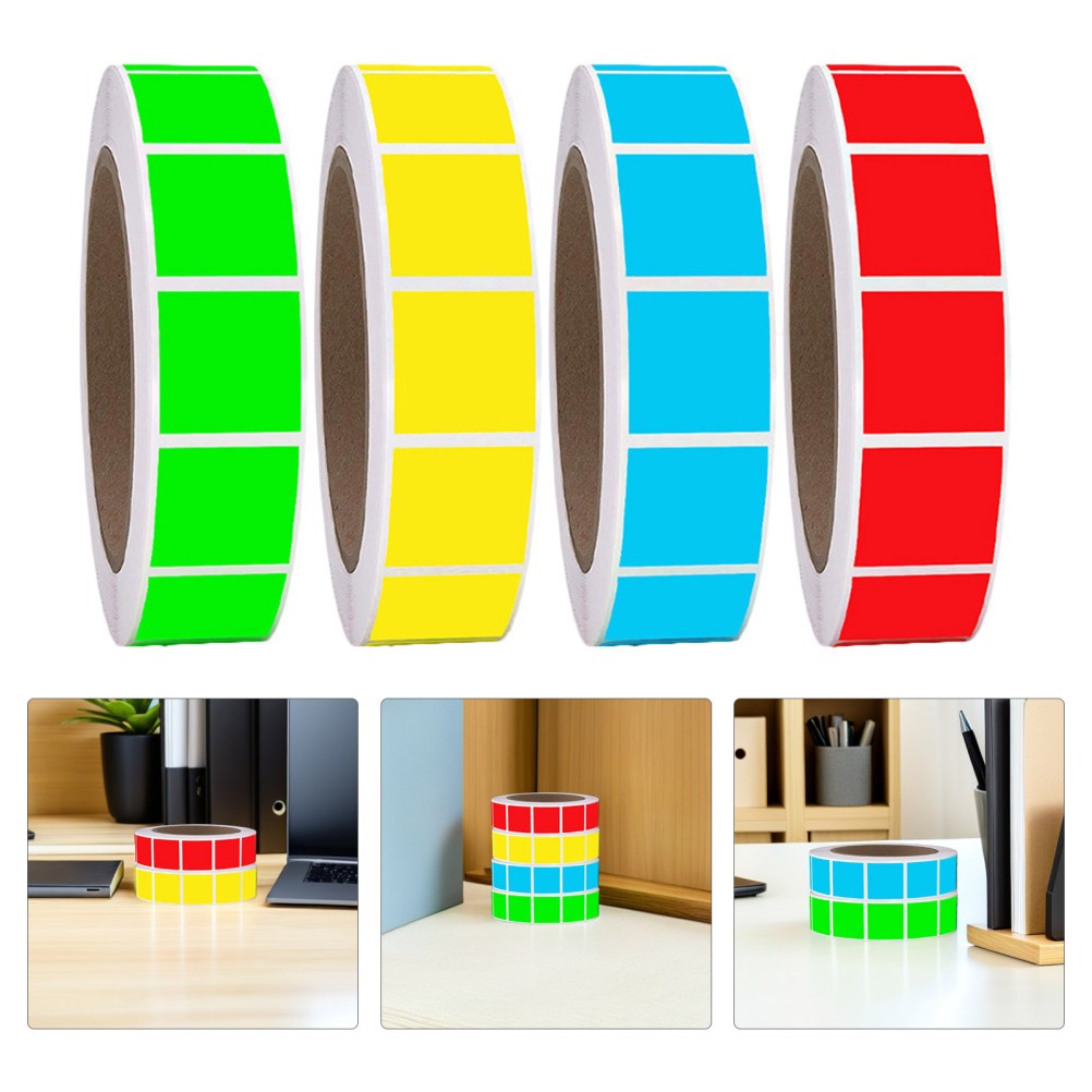 4 Rolls Adhesive Color Coding Labels: 1 X 1 Inch Removable Colored Labels