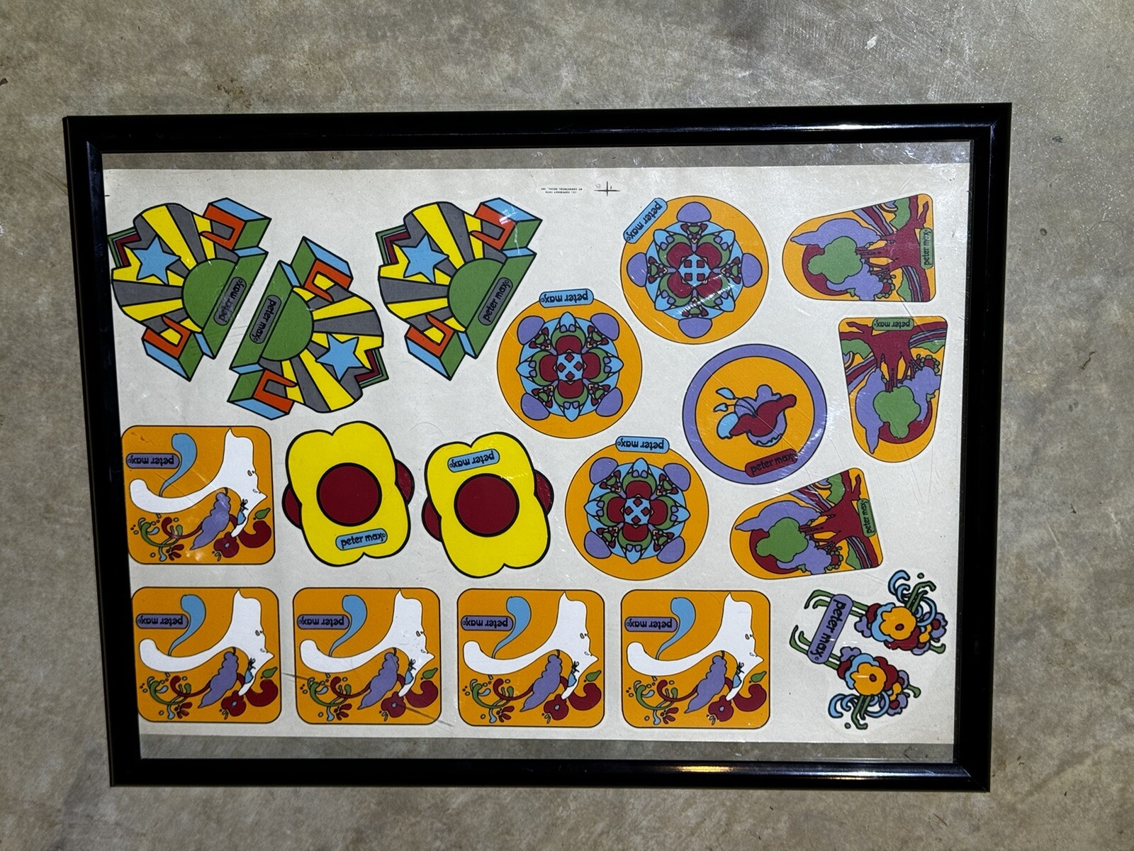Peter Max Flower Power Decal 1970 Cookware Decals Hippie Groovy Kitchenware