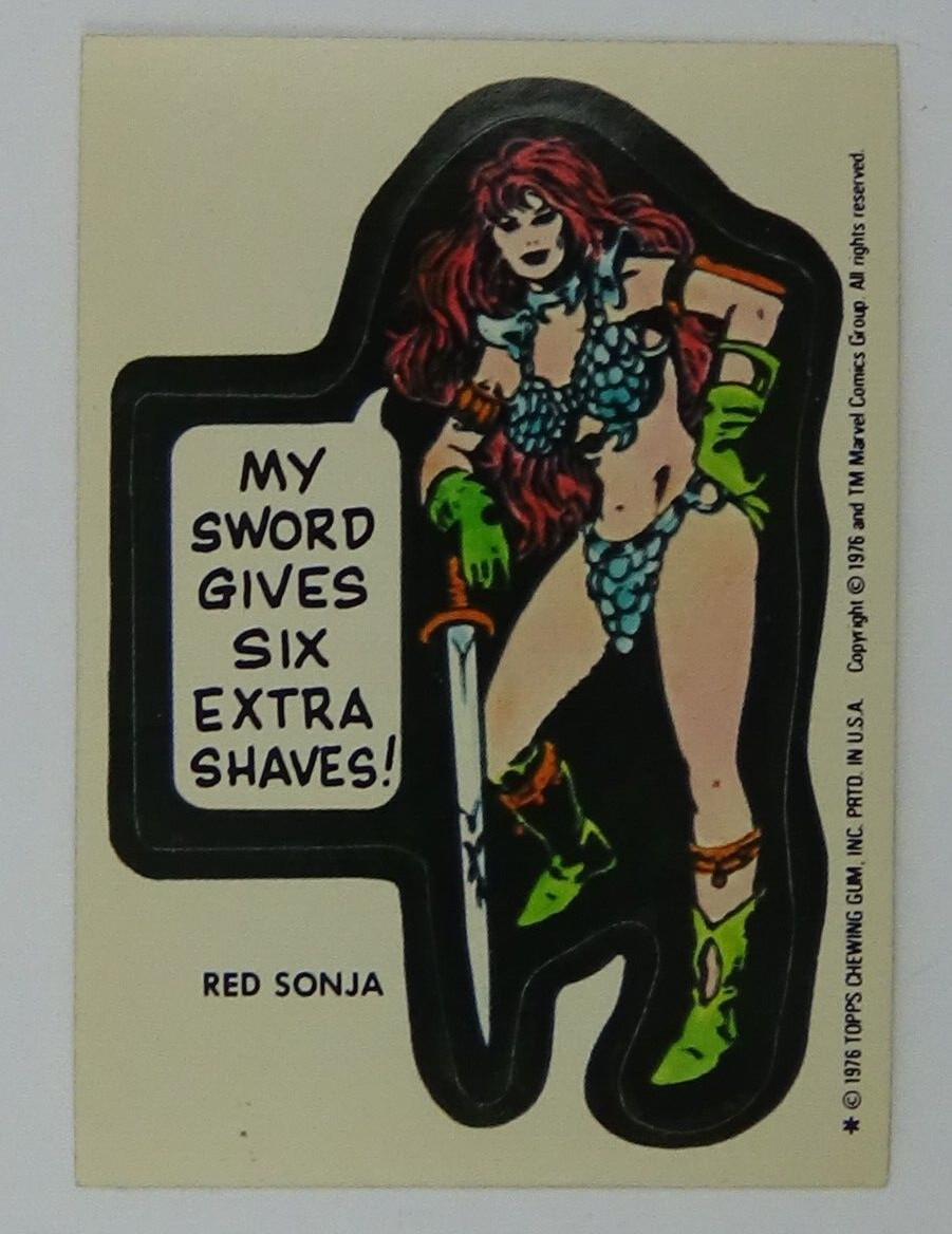 RED SONJA 1976 Topps Sticker Marvel Comic Book Heroes #888