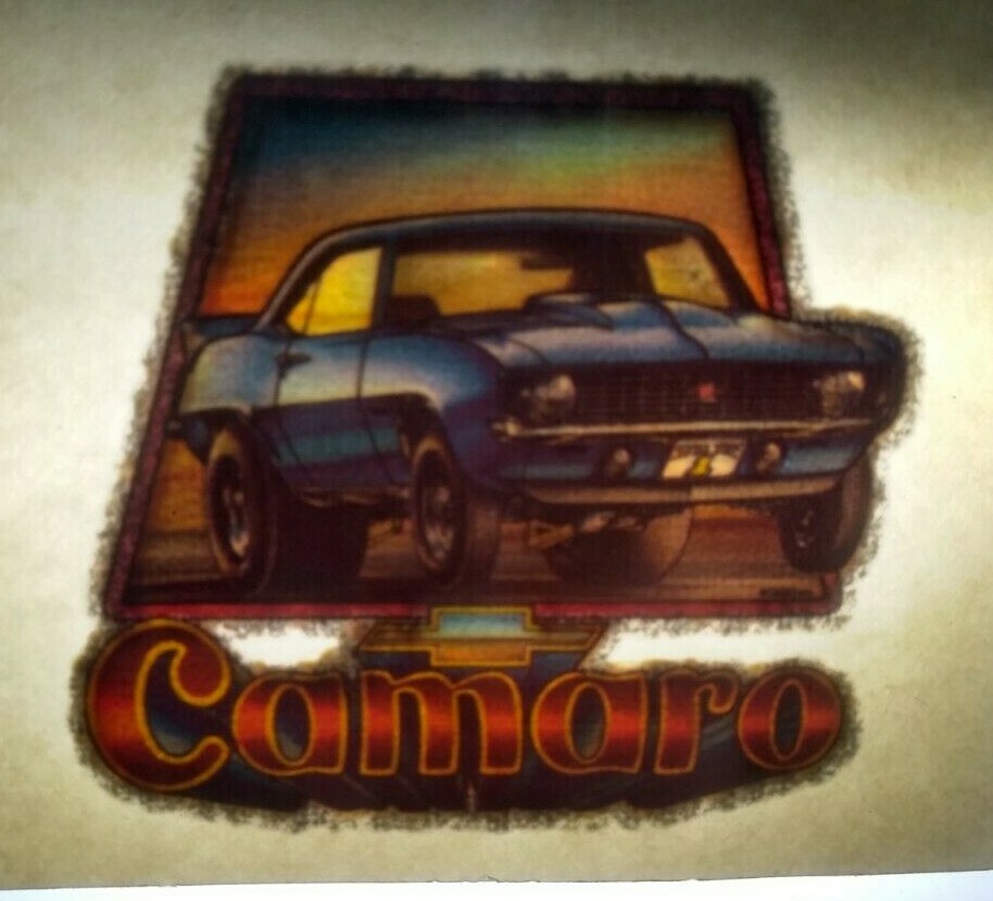 Screamin Gleamin Glitter Iron-On Transfer Decal Donruss 1970s Chevy Camaro Eagle