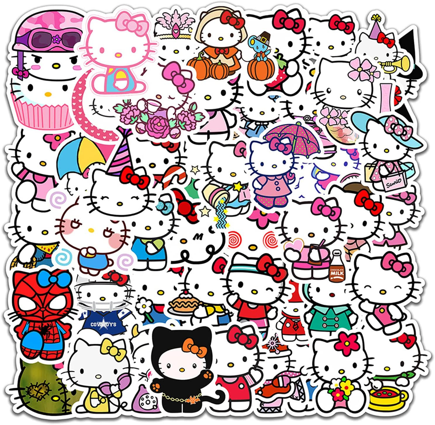 50Pcs Hello Kitty Kitty White Theme Waterproof Stickers for Laptop Cellphone Wat