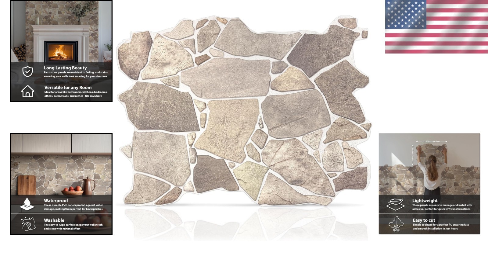 Transform Your Space with 3D Faux Stone Panels – Lightweight & Customizable