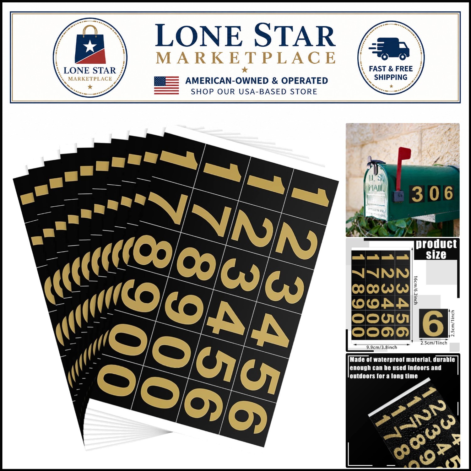 Versatile 240-Piece Self-Adhesive Vinyl Numbers: Easy Application for All Needs