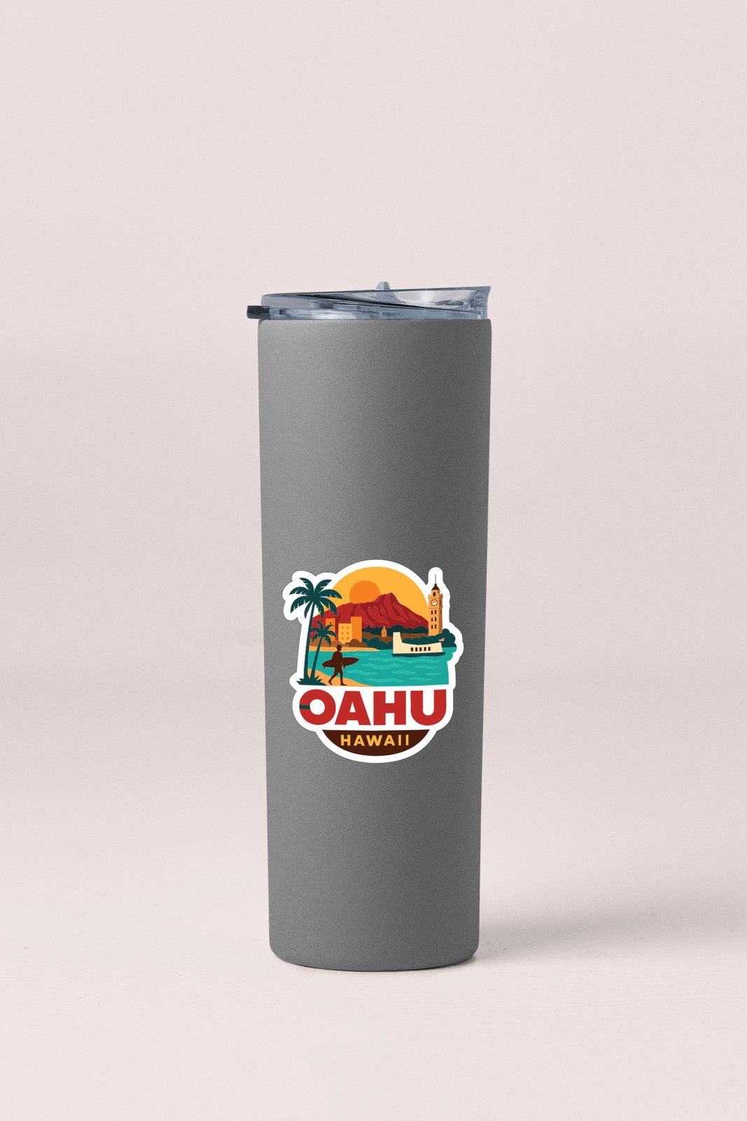 Oahu Hawaii Sticker Decal Vinyl Die-Cut City Skyline Landmark Design