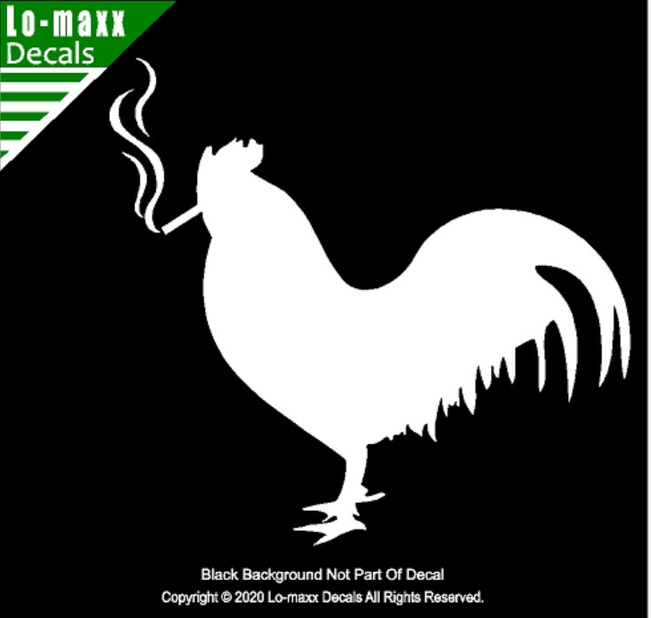 Smoking Chicken Rooster Country Farm Truck Car Funny Novelty Die Cut Vinyl Decal
